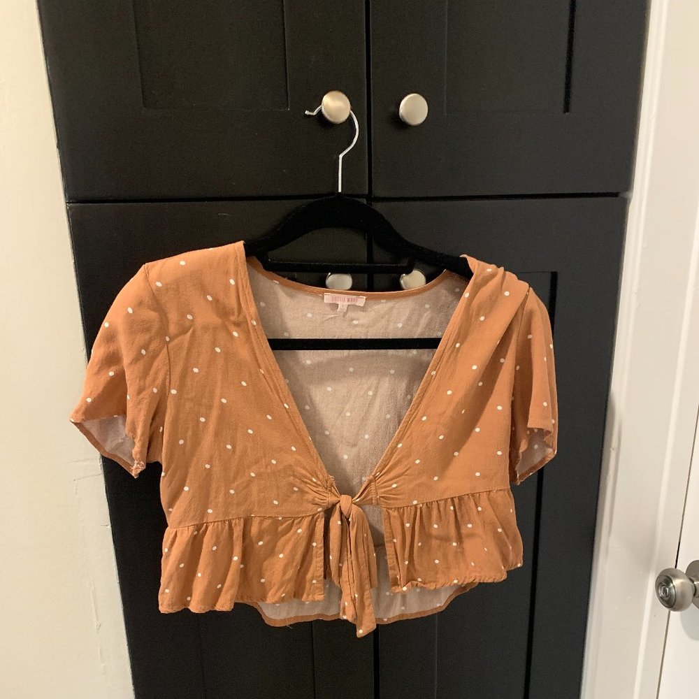 Pink Polka Dota Lottie Moss crop top